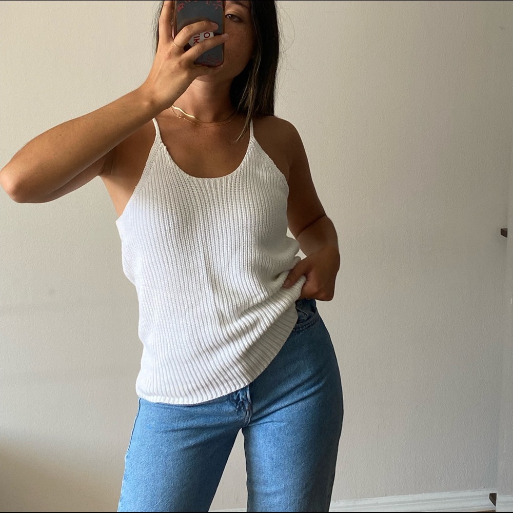 525 America White Knit Tank, Size M